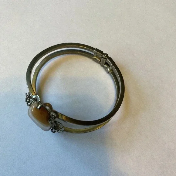 Rare Vintage Native American Sterling Silver Pink Gemstone Women Bracelet - Picture 7 of 10